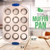 image:imageNutrichef 12 Cup Muffin Pan Durable and Nonstick Carbon Steel Bake Pan with Silicone Handles Kitchen Essential Cupcake Pan Stain Resistant Easy Clean PFOA PFOS PTFE Free 1622 x 1043Gold