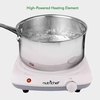 image:imageElectric Countertop Single Food Burner  Buffet Hot Plate Dish Warmer with Adjustable Temp LED Light  Use with Stainless Steel Cast Iron Magnetic Cookwares  Home Camping  NutriChef PKST11 White One Size