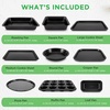 image:imageNutriChef 10Piece NonStick Baking Set  HeavyDuty Carbon Steel Bakeware Set w Cookie Sheets Muffin Pan Roasting Pan Cake Pan Baking Tray Pizza Pan  Effortless Food Release amp Easy CleanupOnyx