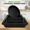 image:imageNutriChef 10Piece NonStick Baking Set  HeavyDuty Carbon Steel Bakeware Set w Cookie Sheets Muffin Pan Roasting Pan Cake Pan Baking Tray Pizza Pan  Effortless Food Release amp Easy CleanupOnyx