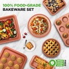 image:imageNutriChef 10Piece NonStick Baking Set  HeavyDuty Carbon Steel Bakeware Set w Cookie Sheets Muffin Pan Roasting Pan Cake Pan Baking Tray Pizza Pan  Effortless Food Release amp Easy CleanupCopper