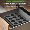 image:imageNutriChef 10Piece NonStick Baking Set  HeavyDuty Carbon Steel Bakeware Set w Cookie Sheets Muffin Pan Roasting Pan Cake Pan Baking Tray Pizza Pan  Effortless Food Release amp Easy CleanupBlack