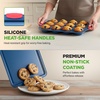 image:imageNutriChef 10Piece Nonstick Bakeware Set  Premium Carbon Steel Baking Pans wSilicone Handles  Includes Pizza Tray with Holes 12 amp 24 Cup Muffin Pans Cookie Sheets Round Square amp Loaf Pan  Blue10Piece Set