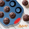 image:imageNutriChef 10Piece Nonstick Bakeware Set  Premium Carbon Steel Baking Pans wSilicone Handles  Includes Pizza Tray with Holes 12 amp 24 Cup Muffin Pans Cookie Sheets Round Square amp Loaf Pan  Blue8Piece Set