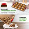 image:imageNutriChef 15Piece Nonstick Bakeware Set w Baking Utensils  Premium Oven Safe Baking Pans with Silicone Handles Easy Clean Dishwasher Safe Tray Set for Cakes Muffins Bread Cookies amp RoastingGold