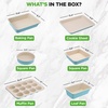 image:imageNutriChef 6Piece Baking Pan Set Carbon Steel Bakeware with Premium Ceramic Nonstick Coating Includes 12Cup Muffin Pan Cake amp Loaf Pan Wide Bake Pan amp Cookie Sheet  Turquoise