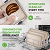 image:imageNutriChef 6Piece Nonstick Bakeware Set  Premium Carbon Steel Baking Trays wHeatSafe Silicone Handles  Includes Loaf Pan MuffinCupcake Pan Round amp Square Roaster Pans Cookie Sheet  NCSBSG363 Piece Set