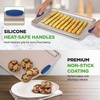 image:imageNutriChef 6Piece Nonstick Bakeware Set  Premium Carbon Steel Baking Trays wHeatSafe Silicone Handles  Includes Loaf Pan MuffinCupcake Pan Round amp Square Roaster Pans Cookie Sheet  NCSBSG368 Pieces Set