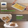 image:imageNutriChef 6Piece Nonstick Bakeware Set  Premium Carbon Steel Baking Trays wHeatSafe Silicone Handles  Includes Loaf Pan MuffinCupcake Pan Round amp Square Roaster Pans Cookie Sheet  NCSBSG363 Piece Set
