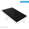 image:imageNutriChef Induction Cooktop 2 Burner Electric Stove  Adjustable Temperature Digital Touch Sensors StainResistantEasytoClean Induction Hot Plate 20 x 11 Inch  1800 Watt