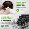 image:imageNutriChef Stackable NonStick Baking Pan Set  Carbon Steel Bakeware Set w Cookie Sheet Muffin amp Loaf Pan Double Coated for Easy Release Oven amp Dishwasher Safe Resists Warping  Easy to CleanBlack