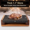 image:imageNutrichef Cooking Stone Grill Set  Hot Lava Rock Sizzling Plate for Steak BBQ amp Meat Grilling with Stainless Steel Knives Cooks and Retains Heat amp Flavor Heated Tray for Serving FoodStandard