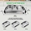 image:imageNutrichef Professional Stainless Steel Buffet Warmer Server with 3 Trays  Portable Hot Plate Food Warmer Station for Parties amp Events  Easy to Clean  3 Seethrough lids  Max Temperature 175F3 Pot 35 Quart