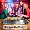 image:imageNutrichef Professional Stainless Steel Buffet Warmer Server with 3 Trays  Portable Hot Plate Food Warmer Station for Parties amp Events  Easy to Clean  3 Seethrough lids  Max Temperature 175F3 Pot 35 Quart