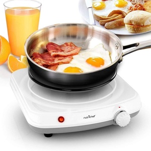 image:imageElectric Countertop Single Food Burner  Buffet Hot Plate Dish Warmer with Adjustable Temp LED Light  Use with Stainless Steel Cast Iron Magnetic Cookwares  Home Camping  NutriChef PKST11 White One Size