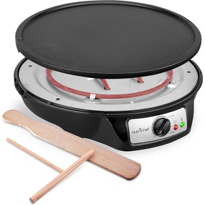 image:imageNutriChef Crepe Maker  Cooks Bacon Roti Tortillas amp Omelets  Easy to Clean Detachable Cooktop  12 inch Cook Area with Adjustable Temperature  Includes Wooden Spatula amp Batter Spreader