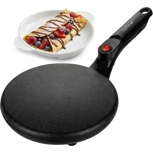 image:imageNutrichef Electric Crepe Maker  8inch Nonstick Cooktop with OnOff Switch  Cooks Roti Tortillas amp Pancakes  Automatic Temperature Control amp Cool Touch Handle  Includes Food Bowl Whisk amp SpatulaBlack