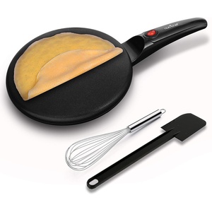 image:imagenutrichef Electric Griddle Hot Plate Cooktop  800W 8 Pan Style Crepe Maker Hot Plate wONOff Switch Nonstick Coating Automatic Temperature Control Plugin Operation for Kitchen and Countertop
