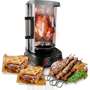 image:imageNutriChef Countertop Vertical Rotating Oven  Rotisserie Shawarma Machine Kebob Machine Stain Resistant amp Energy Efficient WHeat Resistant Door Includes Kebob Rack with 7 Skewers