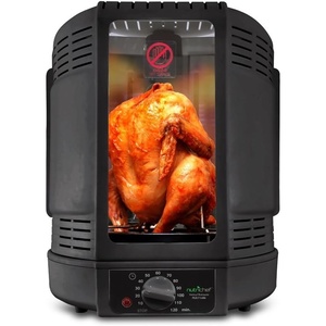 image:imageNutriChef Vertical Rotisserie Oven Roaster  Rotating ShawarmaKebab Machine with Skewer and Rack Basket Tower Roasting Rack Poultry Tower Drip Tray  For Meat Chicken Turkey Lamb  PKRT15 WhiteBlack