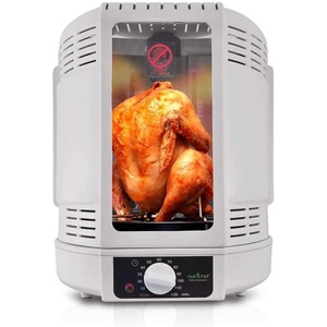 image:imageNutriChef Vertical Rotisserie Oven Roaster  Rotating ShawarmaKebab Machine with Skewer and Rack Basket Tower Roasting Rack Poultry Tower Drip Tray  For Meat Chicken Turkey Lamb  PKRT15 WhiteWhite