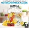 image:imageNutriChef 1 Gallon Drink Dispenser Stainless Steel Spigot Glass Beverage Dispenser Airtight Design Includes Ice Infuser Perfect for Parties Weddings Lemonade Easy to Clean Handwash Safe1 Gallon