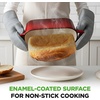 image:imageNutriChef 10 Enameled Cast Iron Bread Pan with Lid Oval Loaf Dutch Oven with Silicone Gloves OvenSafe to 500F for Baking Roasting Stewing amp More Dishwasher Safe BlueRed