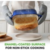 image:imageNutriChef 10 Enameled Cast Iron Bread Pan with Lid Oval Loaf Dutch Oven with Silicone Gloves OvenSafe to 500F for Baking Roasting Stewing amp More Dishwasher Safe BlueBlue