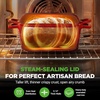 image:imageNutriChef 10 Enameled Cast Iron Bread Pan with Lid Oval Loaf Dutch Oven with Silicone Gloves OvenSafe to 500F for Baking Roasting Stewing amp More Dishwasher Safe BlueRed