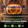 image:imageNutriChef 10 Enameled Cast Iron Bread Pan with Lid Oval Loaf Dutch Oven with Silicone Gloves OvenSafe to 500F for Baking Roasting Stewing amp More Dishwasher Safe BlueBlue