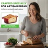 image:imageNutriChef 10 Enameled Cast Iron Bread Pan with Lid Oval Loaf Dutch Oven with Silicone Gloves OvenSafe to 500F for Baking Roasting Stewing amp More Dishwasher Safe BlueRed