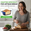 image:imageNutriChef 10 Enameled Cast Iron Bread Pan with Lid Oval Loaf Dutch Oven with Silicone Gloves OvenSafe to 500F for Baking Roasting Stewing amp More Dishwasher Safe BlueBlue