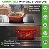 image:imageNutriChef 10 Enameled Cast Iron Bread Pan with Lid Oval Loaf Dutch Oven with Silicone Gloves OvenSafe to 500F for Baking Roasting Stewing amp More Dishwasher Safe BlueRed