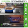 image:imageNutriChef 10 Enameled Cast Iron Bread Pan with Lid Oval Loaf Dutch Oven with Silicone Gloves OvenSafe to 500F for Baking Roasting Stewing amp More Dishwasher Safe BlueBlue