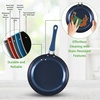 image:imageNutriChef 18Piece Nonstick Ceramic Cookware Set with Detachable Handles Pots and Pans PTFEFree Natural Ceramic Coating Oven amp Stove Safe Includes Utensils PinkBlue Diamond