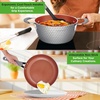 image:imageNutriChef 18Piece Nonstick Ceramic Cookware Set with Detachable Handles Pots and Pans PTFEFree Natural Ceramic Coating Oven amp Stove Safe Includes Utensils PinkGray