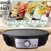image:imageNutriChef Electric Griddle amp Crepe Maker  Nonstick 12 Inch Hot Plate Cooktop  Adjustable Temperature Control  Batter Spreader amp Wooden Spatula  Used Also For Pancakes Blintzes amp EggsOne Size