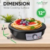 image:imageNutriChef Electric Griddle amp Crepe Maker  Nonstick 12 Inch Hot Plate Cooktop  Adjustable Temperature Control  Batter Spreader amp Wooden Spatula  Used Also For Pancakes Blintzes amp EggsOne Size
