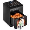 image:imageNutriChef Air Fryer  1000w 2 Quart Capacity Personal Air Fryer Conserve Counterspace Oilfree cooking with Removable Deep NonStick Fry Basket Black63 QT