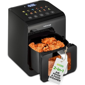 image:imageNutriChef Air Fryer  1000w 2 Quart Capacity Personal Air Fryer Conserve Counterspace Oilfree cooking with Removable Deep NonStick Fry Basket Black63 QT