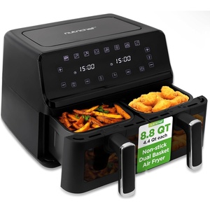 image:imageNutriChef Air Fryer  1000w 2 Quart Capacity Personal Air Fryer Conserve Counterspace Oilfree cooking with Removable Deep NonStick Fry Basket Black88 QT