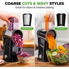 image:imageNutriChef 5 in 1 Cheese Grater amp Shredder  5 Different Blades for Thin Thick Julienne Strips Wavy amp Straight Strips  Includes Hand Crank Strong Suction Base amp Storage Container  WhiteBlack
