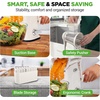 image:imageNutriChef 5 in 1 Cheese Grater amp Shredder  5 Different Blades for Thin Thick Julienne Strips Wavy amp Straight Strips  Includes Hand Crank Strong Suction Base amp Storage Container  WhiteWhite