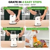 image:imageNutriChef 5 in 1 Cheese Grater amp Shredder  5 Different Blades for Thin Thick Julienne Strips Wavy amp Straight Strips  Includes Hand Crank Strong Suction Base amp Storage Container  WhiteWhite