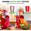 image:imageNutriChef 5 in 1 Cheese Grater amp Shredder  5 Different Blades for Thin Thick Julienne Strips Wavy amp Straight Strips  Includes Hand Crank Strong Suction Base amp Storage Container  WhiteRed