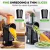 image:imageNutriChef 5 in 1 Cheese Grater amp Shredder  5 Different Blades for Thin Thick Julienne Strips Wavy amp Straight Strips  Includes Hand Crank Strong Suction Base amp Storage Container  WhiteBlack