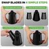 image:imageNutriChef 5 in 1 Cheese Grater amp Shredder  5 Different Blades for Thin Thick Julienne Strips Wavy amp Straight Strips  Includes Hand Crank Strong Suction Base amp Storage Container  WhiteBlack