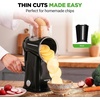 image:imageNutriChef 5 in 1 Cheese Grater amp Shredder  5 Different Blades for Thin Thick Julienne Strips Wavy amp Straight Strips  Includes Hand Crank Strong Suction Base amp Storage Container  WhiteBlack