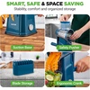 image:imageNutriChef 5 in 1 Cheese Grater amp Shredder  5 Different Blades for Thin Thick Julienne Strips Wavy amp Straight Strips  Includes Hand Crank Strong Suction Base amp Storage Container  WhiteBlue