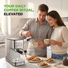 image:imageNutriChef 20Bar Espresso Maker With Milk Frother  Removable 18 Quart Water Tank  Coffee Maker for Brewing Espresso Cappuccino Latte Americano amp Cold Brew Coffees  Stainless Steel